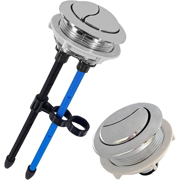 1.89in/48mm Toilet Tank Button Thread Diameter Toilet Push Button,Adjustable Dual Push Flushing Button Replacement Compatible with Glacier Bay Aquasource TOTO, American Standard
