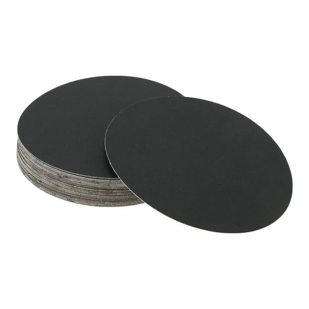 50 Pcs Discos de Lija Redondos 600 Grano con Gancho y Bucle Hojas de Lijado Universales para Restauración Automotriz 125x125mm Carburo de Silicio Negro