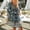Navy, variant on Summer Women Dresses Women's Fashion Bohemian V-neck Loose 3/4 Sleeve Print Mini Length Dress