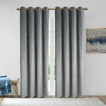 Verona Velvet Window Panel Pair light Silver Grey 50"x63"