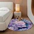 thumbnail image 3 of Vintage Hydrangea 3ft Area Rug, Spring Purple Flowers Garden Plants Washable Non-Slip Small Round Rugs for Entryway Bedroom Kitchen, Soft Circle Carpet for Dining Room, Playroom Nursery Rug, 3 of 9