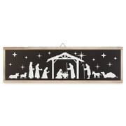 Holiday Time Black and White Nativity Sign, 24" - Manger Scene
