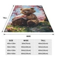 thumbnail image 3 of Fuzoiu Romantic Floral Bear Print Ultra-Soft Micro Fleece Blanket,All Seasons Flannel Throw, Lightweight Blanket for Bed, Sofa, Couch, Movie Night, Camping, and Travel-80"x60", 3 of 7