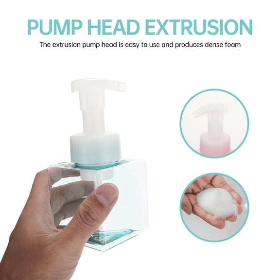 Toyandona 2Pcs Travel Bottle Blue Mousse Bubble Flask with Easy Extrusion Pump for Bath Gel