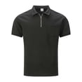 thumbnail image 5 of Polo T Shirts for Men Short Sleeve Quarter Zip Polo Tees Slim Fit Black Mens Pullover Shirts, 5 of 5