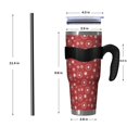 thumbnail image 4 of 40oz Tumbler,Red Christmas Snowflake Pattern Insulated Tumblers with Removable Handle,Stainless Steel Double Vacuum Coffee Tumbler Cup with Straw for Home,Office,Travel,Party, 4 of 5