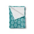 thumbnail image 2 of Teal and White Soft Flannel Fleece Blanket, Dotted Ring Shapes Hand Drawn Style Symmetric and Simple Radial Circles, Cozy Plush for Indoor and Outdoor Use, 60" x 80", Teal and White, by Ambesonne, 2 of 6