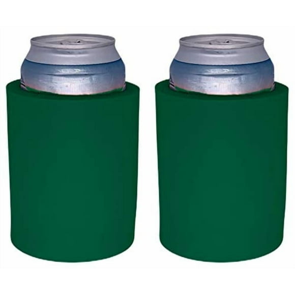 Enfriador de latas Old School de espuma gruesa en blanco (paquete de 2 verdes bosques)