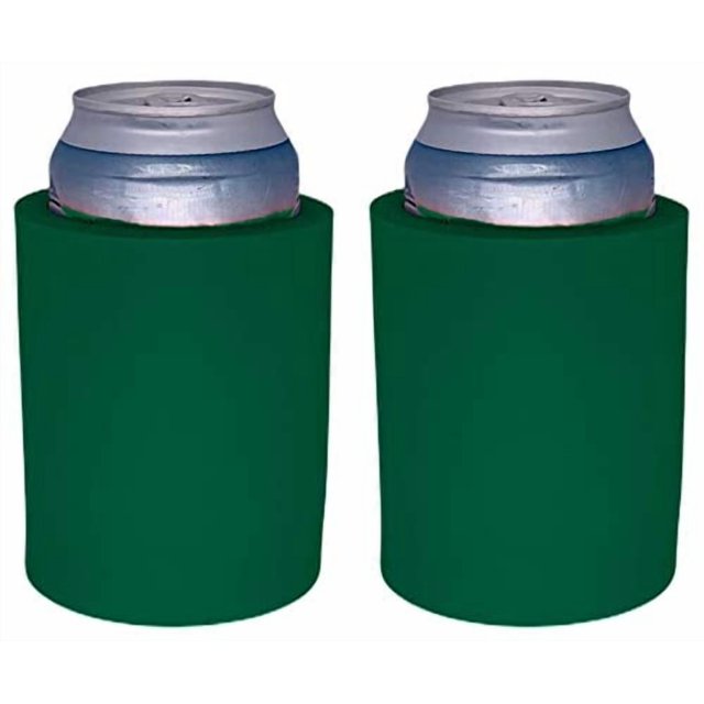 Enfriador de latas Old School de espuma gruesa en blanco (paquete de 2 verdes bosques)