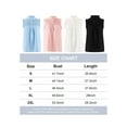 thumbnail image 4 of Spencer Women's Summer Sleeveless Halter Neck Tank Tops Loose Casual Chiffon Ruffle Button Up Blouses Shirts (L, Pink), 4 of 10