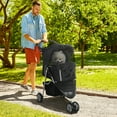thumbnail image 2 of PawHut Deluxe 3 Wheels Pet Stroller with Brake, Canopy, Cupholders (Black), 2 of 10