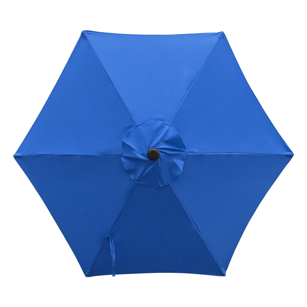 Kool 7.5ft Patio Umbrella with Crank Handle, Outdoor Market Umbrella with 6 Sturdy Umbrella Ribs Waterproof for Garden, Deck, Backyard, Pool,  Royal Blue
