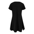 thumbnail image 5 of Tshirt Dress Women Summer Short Sleeve Round Neck A Line Front Pleated Casual Mini Dresses T Shirt Dresses for Women, 5 of 6
