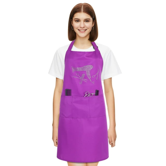 SHISUYAN Work Apron Barber Apron Hairdresser Apron Hair Stylist Apron Adjustable Neck Strap Apron Kitchen Apron With Front Pocket