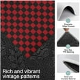 thumbnail image 3 of Red Black Checkered Pattern Kitchen Rugs Sets Of 3,Kitchen Runner Rugs Non Skid Washable,Decorative Kitchen Floor Mats for Kitchen,Sink,Laundry,17"x30"+ 17"x47" + 17"x59", 3 of 6