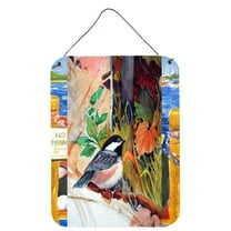 Carolines Treasures PJC1059DS1216 Fence Sitter Chickadee Wall or Door Hanging Prints 12x16 multicolor