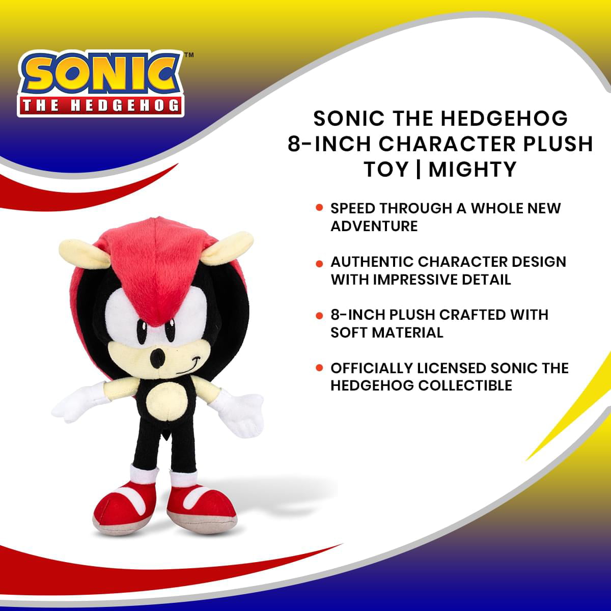 Mighty the Armadillo Plush Sonic the Hedgehog SEGA Original Made by Jakks 8  inch