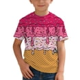 thumbnail image 3 of Angala Kids T Shirts Ice Cream Print Summer Shirts Crew Neck Short Sleeve Comfortable Casual Boys Tees Size 2-3 Years Pink, 3 of 6