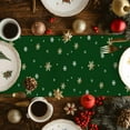 thumbnail image 5 of Green Christmas Tree Dresser Scarf Farmhouse, Dining Table Decorations for Wedding/Parties, Xmas Tree Snowflake Farmhouse Table Runner 36 Inches Long for Kitchen Dining, 13 x 36 In, 5 of 9