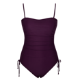 thumbnail image 5 of Hilor Women's Bandeau One Piece Swimsuits Tummy Control Swimwear Side Drawstring Ruched Bathing Suits, 5 of 8