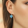 thumbnail image 3 of Gem Stone King Keren Hanan 8.07 Ct Heart Shape 10mm Swiss Blue Topaz 925 Silver and 10K Yellow Gold Lab Grown Diamond Infinity Dangle Earrings, 3 of 3