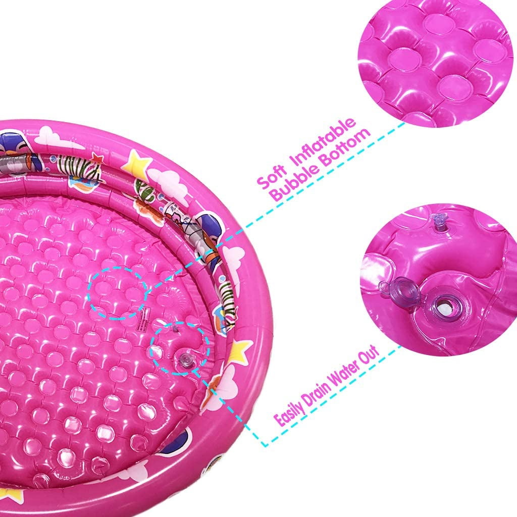 3 Rings Kiddie Pool for Toddler, 48”X12”，Kids Swimming Pool, Inflatable Baby Ball Pit Pool, Small Infant Pool (Blue)