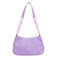 thumbnail image 2 of Bolso de hombro de cadena de nailon sólido para mujer a la moda (púrpura) Tmvgtek Para estrenar, 2 of 9