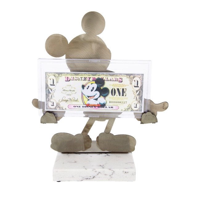 Disney Parks Mickey and Disney Dollar Bill Figurine New with Box Disney No