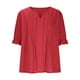 thumbnail image 5 of Tops básicos para mujer,Blusa de lentejuelas para mujer, manga corta, cuello en V, poliéster, corte holgado, informal, sopatenor, 5 of 9