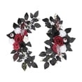 thumbnail image 2 of Gothic Dark Red Halloween Artificial Flower Swag Set of 2, 25.59 Inch Symmetrical Floral Bouquet for Wedding Welcome Sign Decor, 2 of 7