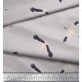 thumbnail image 1 of Soimoi Gray Cotton Jersey Fabric Flying Stork Bird Decor Fabric Printed Yard 58 Inch Wide, 1 of 3
