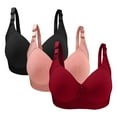 thumbnail image 2 of LLYWEY Womens Sports Bras Womens Wireless Bras Comfortable Ladies Longline Bra Style-1265 Women's Plus Pullover Bra Feature Adult Female Everyday Sports Bras Wine 36B, 2 of 3