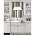 thumbnail image 3 of Teal Boho Stripes Swag Curtains for Living Room/Bedroom Windows, Modern Bohemia Brown Beige Texture Kitchen Curtains and Valances Set 36 Inch Length, Light Filtering Swags Valance Curtain Panels, 3 of 5