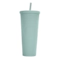 thumbnail image 1 of Vaso de agua de gran capacidad de 710ML/24OZ, vaso mate completamente tachonado, vaso de plástico re Tomshoo  Menta verde, 1 of 7