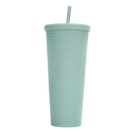 

Vistreck 710ML/24OZ Large Capacity Water Cup Fully Studded Matte Tumbler Reusable Cup with Wide Opening Leak-Proof Lid Straw