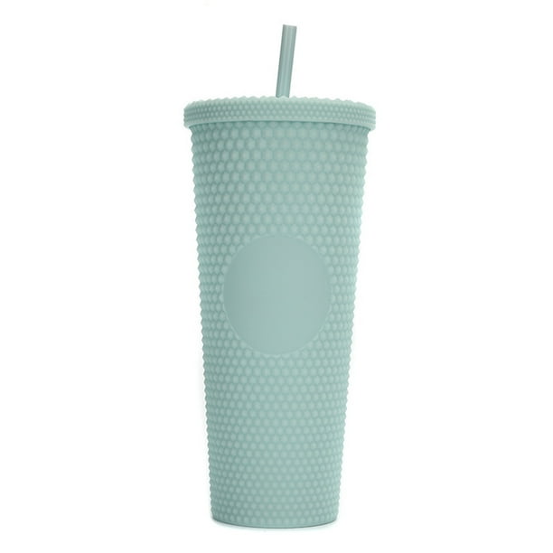 Vaso de agua de gran capacidad de 710ML/24OZ, vaso mate completamente tachonado, reutilizable yeacher Tazas