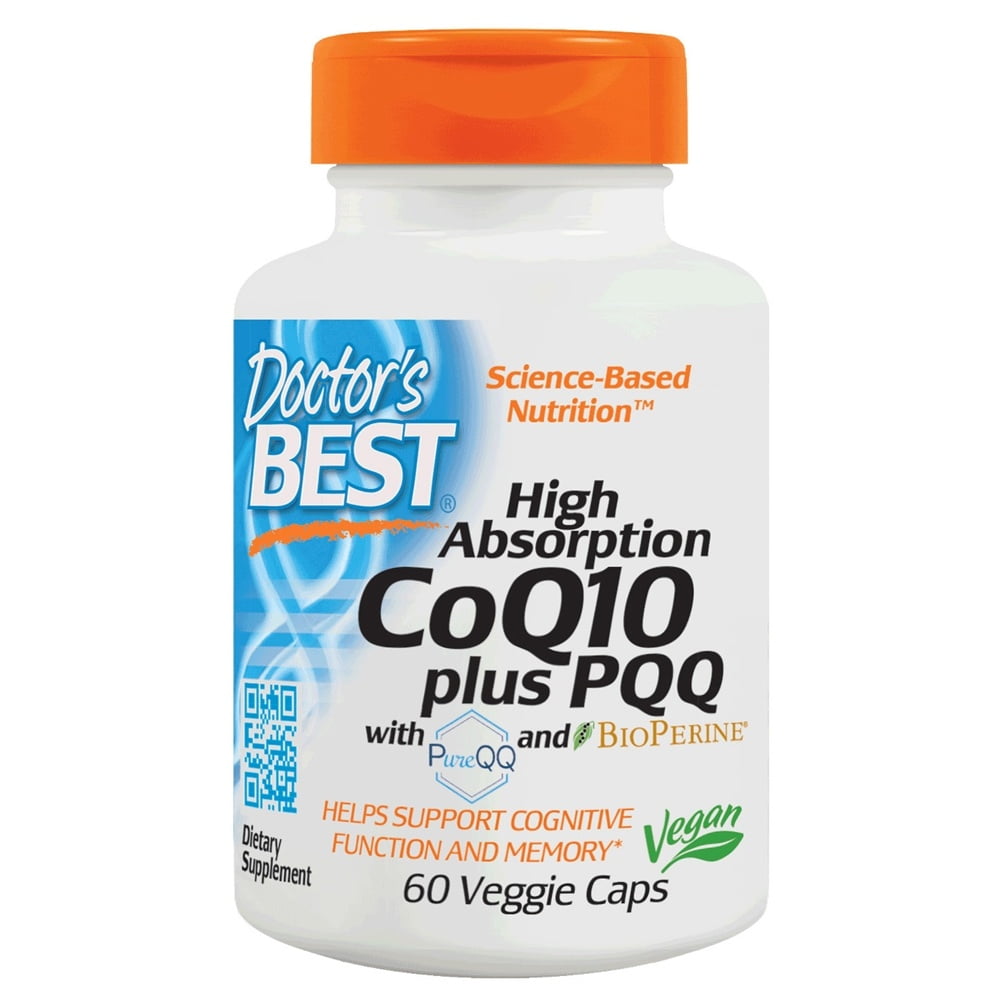 Doctor's Best High Absorption CoQ10 plus PQQ with BioPerine 60 Vegetarian Capsules Walmart