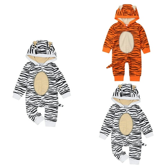 Ahuyic Toddler Kids Casual Rompers, Autumns And Winters Kids Long Sleeved JumpSuit,Toddler Children's Cute Stripe Printed Boys And Girls Hooded Long Sleeve Long Crawler Clothes