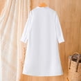 thumbnail image 6 of Boys Thobe Long Sleeve Button White Long Thobe Eid Outfit 5-6 Years Boy Clothes, 6 of 9