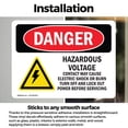 thumbnail image 3 of (2 Pack) Hazardous Voltage Contact May OSHA Danger Sign 7 Inch X 5 Inch Vinyl Label Decal Sticker Weather Resistant, UV Protected for Workplace, Business, and Construction Site, Made in, 3 of 7