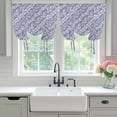 thumbnail image 4 of Blue Floral Balloon Curtains for Windows, Bedroom Curtains 54 Inch Length, Spring Flowers Pattern Plants Simple Vintage Tie Up Curtains Panels Thermal Insulated Bathroom Curtains Window 42"x54", 4 of 8
