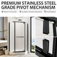 thumbnail image 6 of 36 Corner Shower Door,36" W x 72" H Neo-Angle Corner Shower Enclosure,Frameless Pivot Shower Doors with 1/4” (6MM) SGCC Tempered Glass for Walk-in Shower,Matte Black, 6 of 10