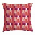 thumbnail image 1 of Peach Throw Pillow Cushion Cover, Geometrical Design Squares with Various Shapes and Sizes Colorful Image Abstract, Decorative Square Accent Pillow Case, 24 X 24 Inches, Purple Coral, by Ambesonne, 1 of 2