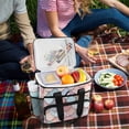thumbnail image 5 of FORMRS Insulated Cooler Bag 24 Cans Capacity Soft Leakproof Lunch Box with Side Pockets, Art Pattern, 5 of 7