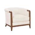 thumbnail image 3 of My Texas House Campbell Wood Accent Chair, Cream Fabric, 3 of 13
