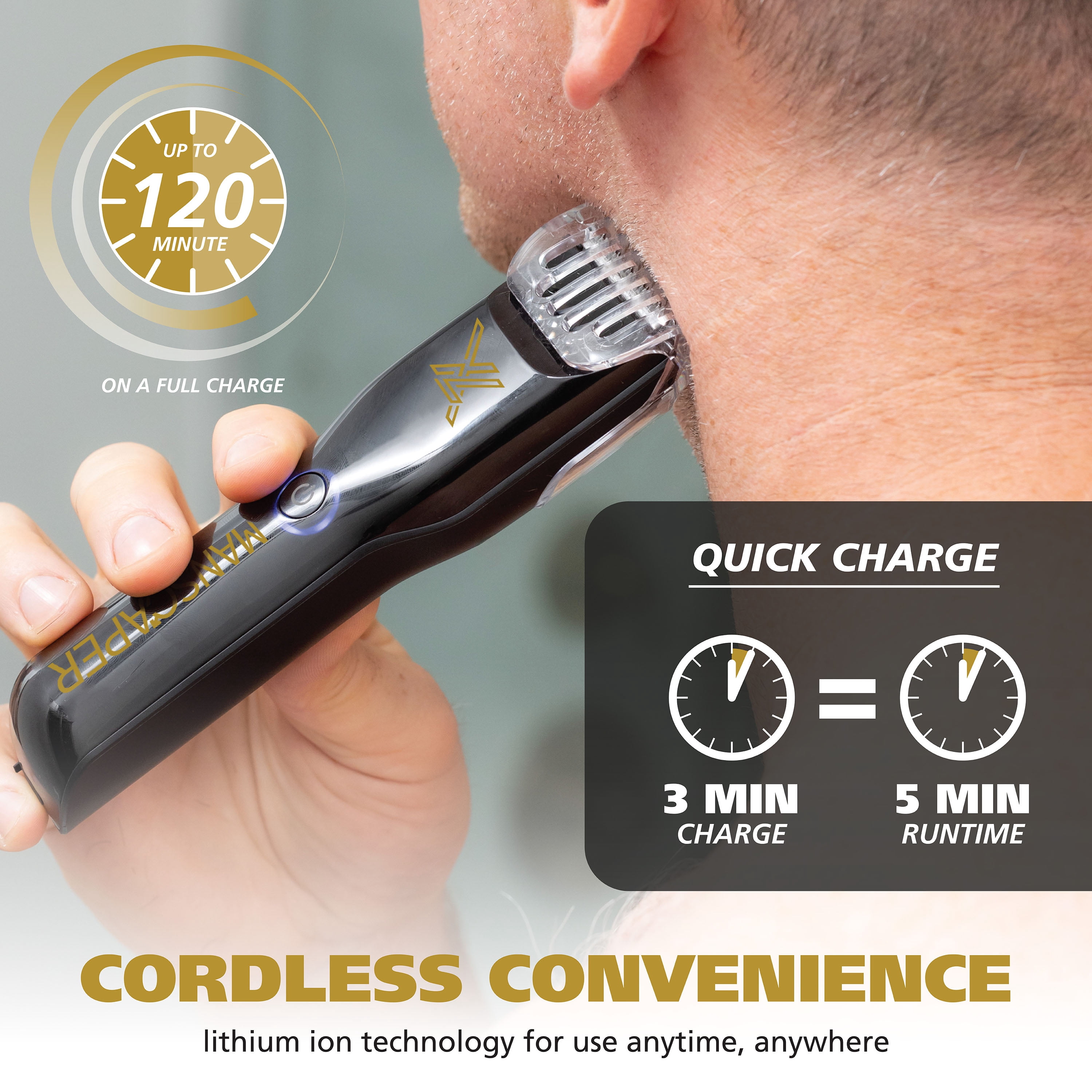 Wahl Manscaper XL Body Groomer, Rechargeable 20% Wider Blade - Black 3028245