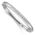 thumbnail image 1 of Quality Gold DB653W 14K White Gold 0.25 mm Textured Hinged Bangle, 1 of 1