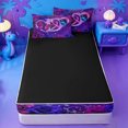 thumbnail image 4 of meiyoeat Colorful Neon Monogram D Zipper Full Size Comforter Sets with Fitted Sheet and 2 Pillowcases,Purple Flower Initial Print Zipper Bedding Set For Girl,Black Reversible,4-Piece, 4 of 7