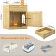 thumbnail image 3 of Cat Litter Box Enclosure, Hidden Cat Litter Box Furniture Indoor Wood Cat House Rattan End Table with Drawer, Oak, 3 of 9