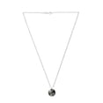 thumbnail image 4 of Juego de aretes y cadena con dije corte Xilion, plata mexicana ley .925, Plata media noche, 4 of 4